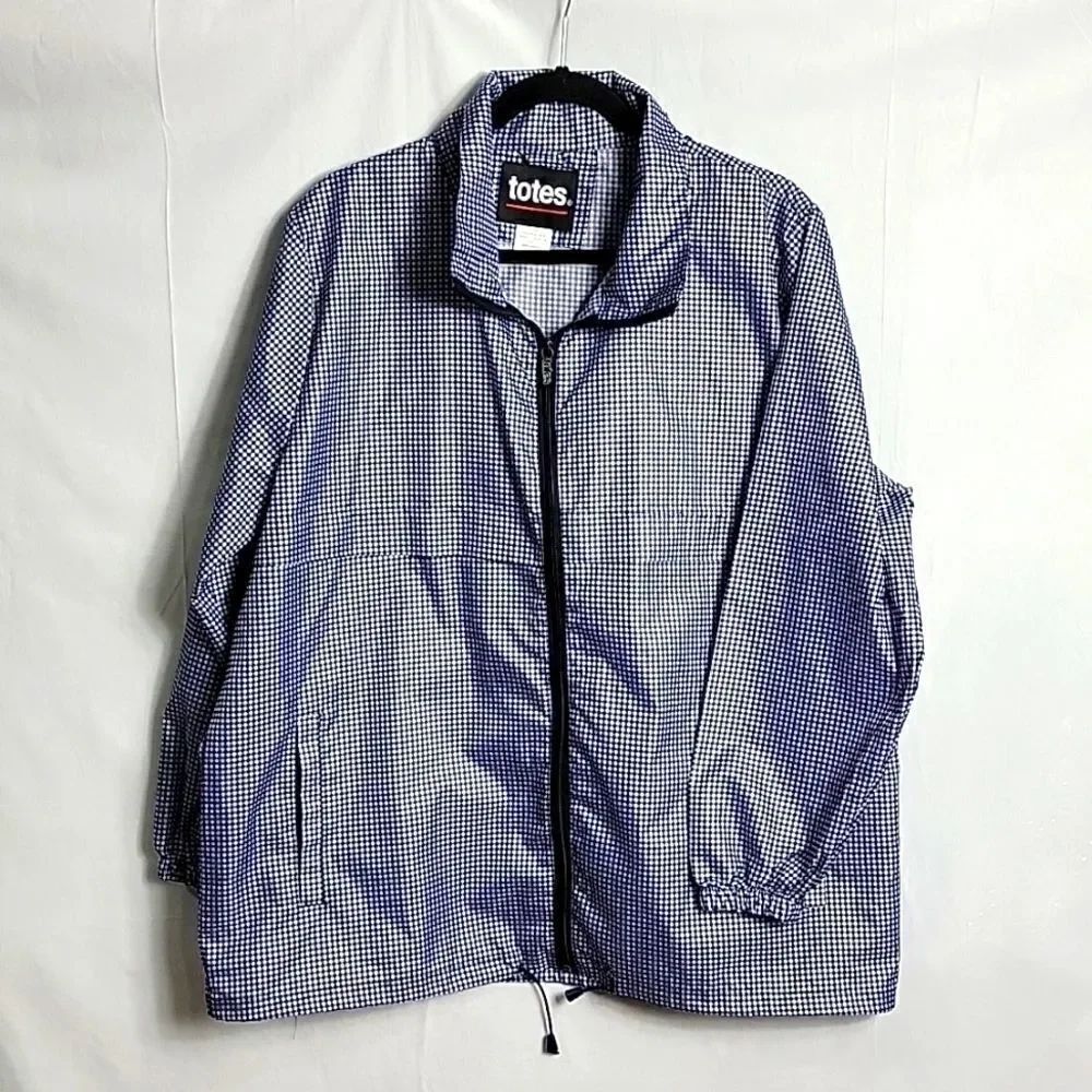 TOTES.. navy & white windbreaker..